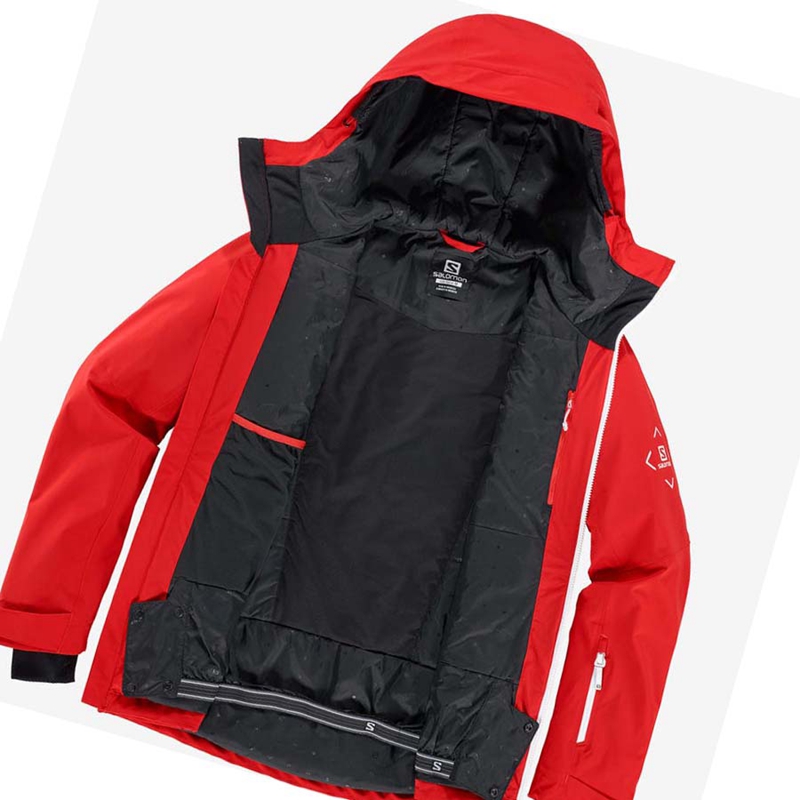 Red Salomon HIGHLAND Ski Men's Ski Jackets | SXJQYMZ-61