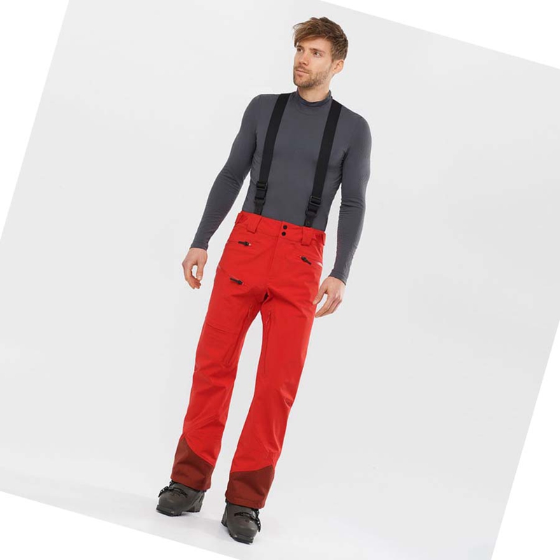 Red Salomon OUTLAW 3L Men's Ski Pants | PZTBFIS-95