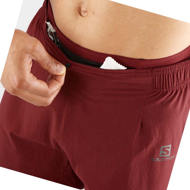 Red Salomon SENSE AERO 5'' Men's Shorts | UTFYEMS-87