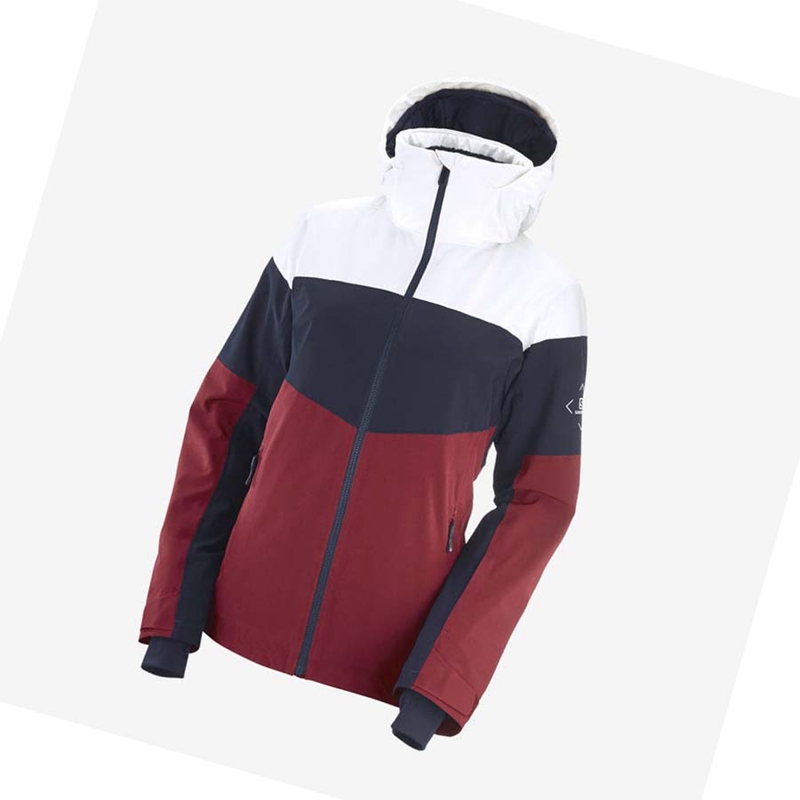 Red Salomon SLALOM Women\'s Ski Jackets | TLYSUKF-86