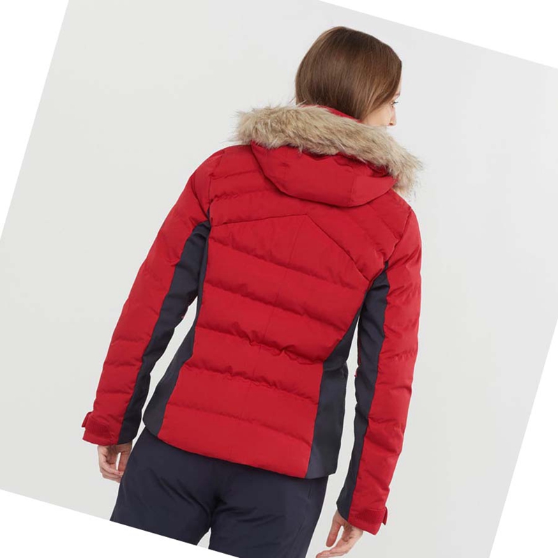 Red Salomon STORMCOZY Women's Ski Jackets | LQVAYIF-40