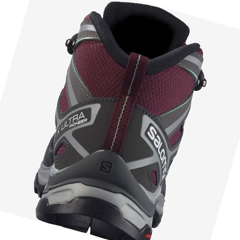 Red Salomon WoX ULTRA PIONEER MID CLIMASALOMON™ WATERPROOF Women's Hiking Shoes | KPWTHUE-74