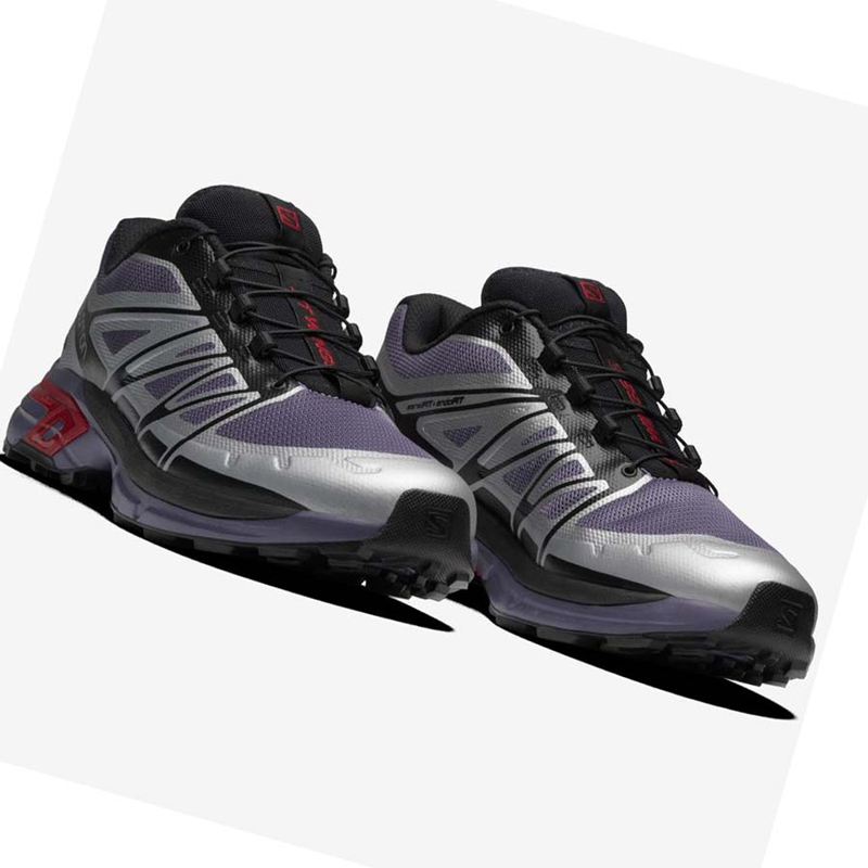 Silver / Purple Salomon XT-WINGS 2 Women's Sneakers | UXAKEOW-94