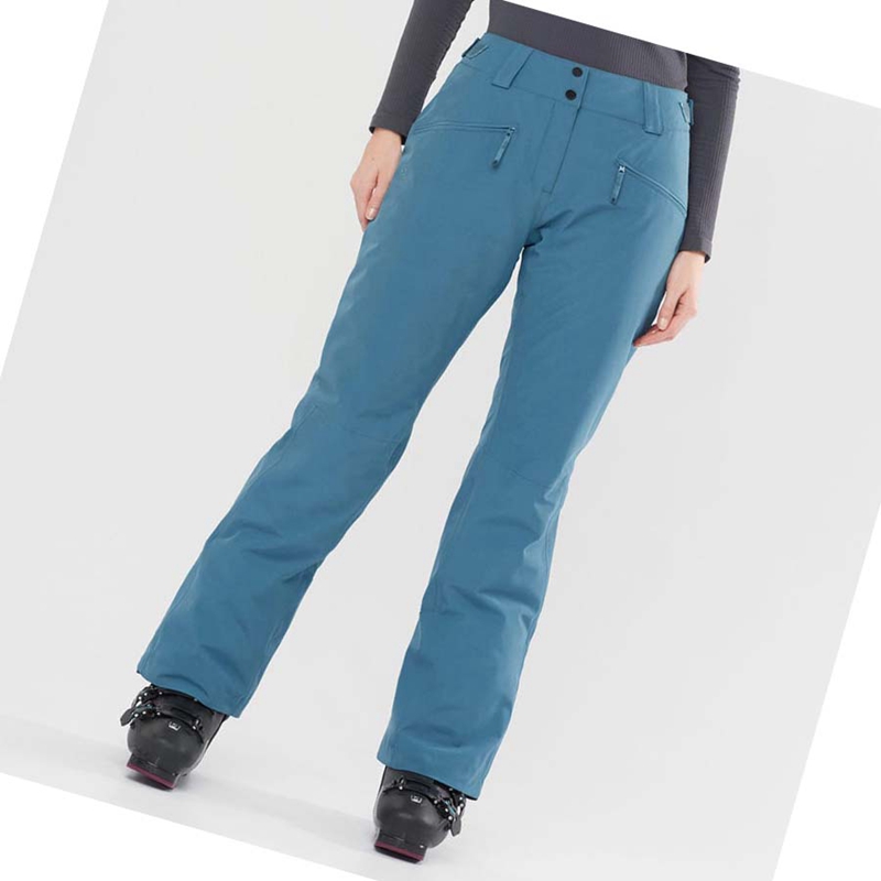 Turquoise Salomon EDGE Women's Ski Pants | DHXJZAS-64