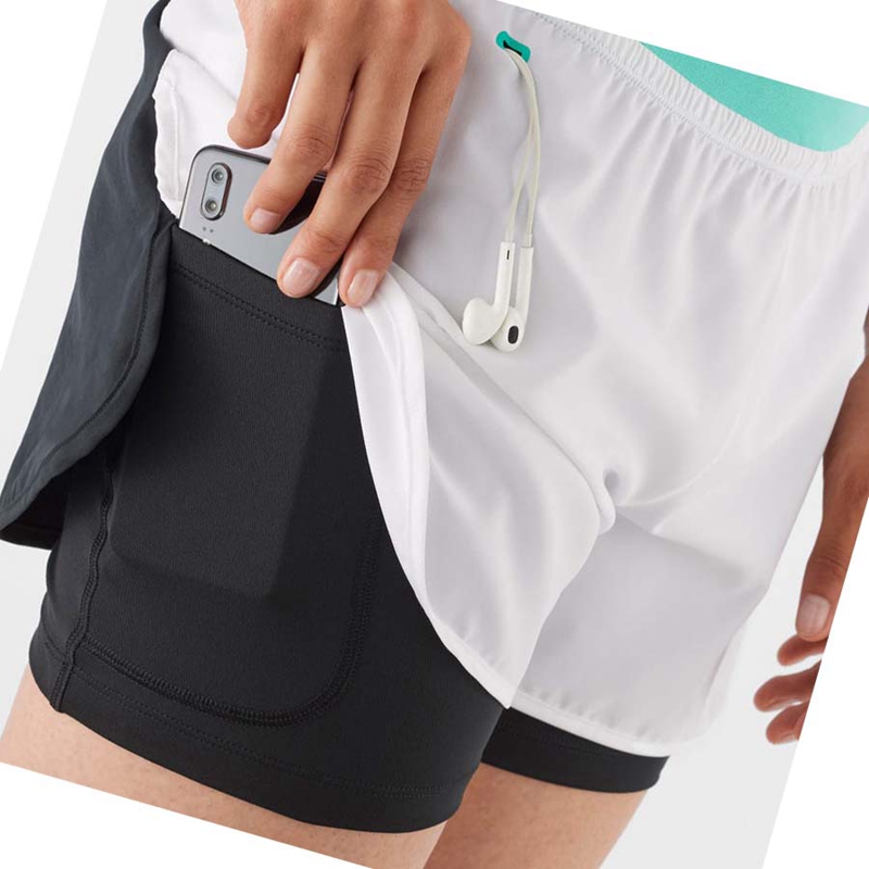 White Salomon CROSS 2IN1 Women's Shorts | NTFRJPU-01