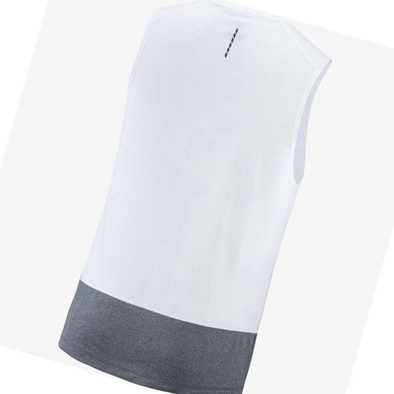 White Salomon CROSS RUN Men's T Shirts | KRIPLAT-68