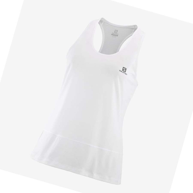 White Salomon CROSS RUN Women\'s T Shirts | XEDUOYZ-73