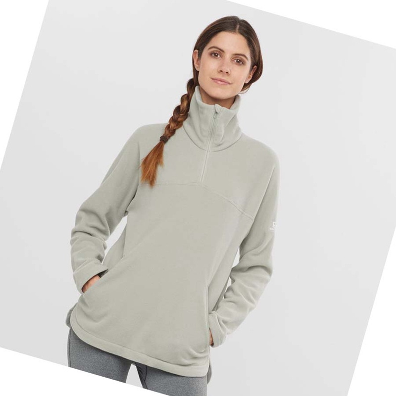 White Salomon ESSENTIAL COSY FLEECE Women's Hoodie | LKBGIOP-34