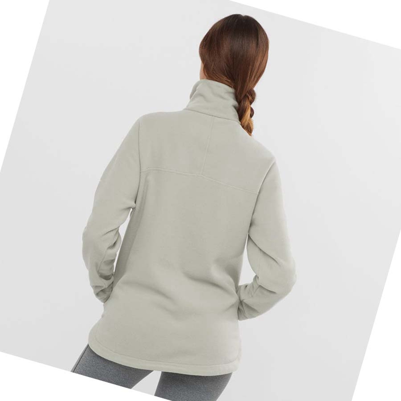 White Salomon ESSENTIAL COSY FLEECE Women's Hoodie | LKBGIOP-34