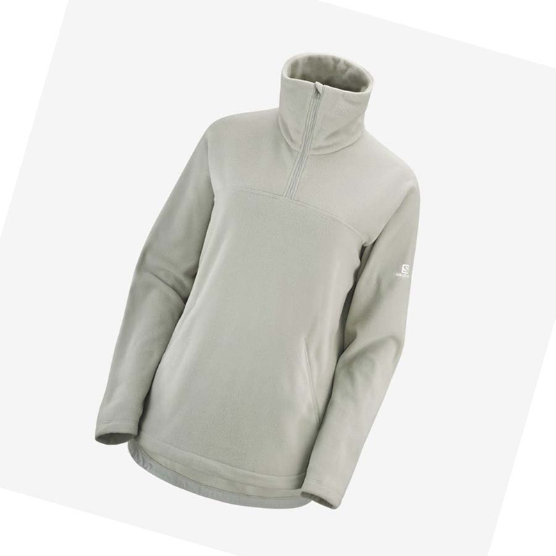 White Salomon ESSENTIAL COSY FLEECE Women\'s Hoodie | LKBGIOP-34