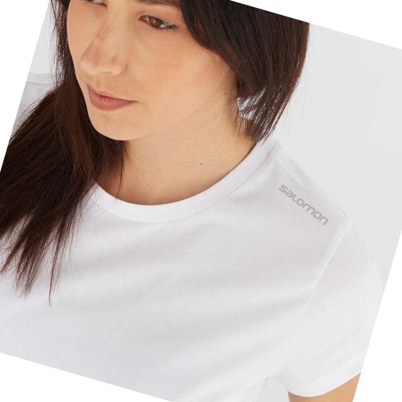 White Salomon OUTLIFE SCOOP HEM TEE W Women's T Shirts | XDJSHCV-96