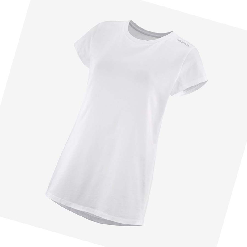 White Salomon OUTLIFE SCOOP HEM TEE W Women\'s T Shirts | XDJSHCV-96