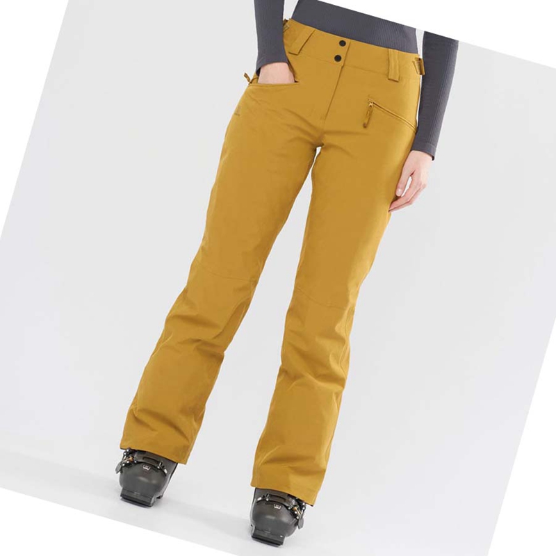 Yellow Salomon EDGE Women's Ski Pants | HGRYNLB-50