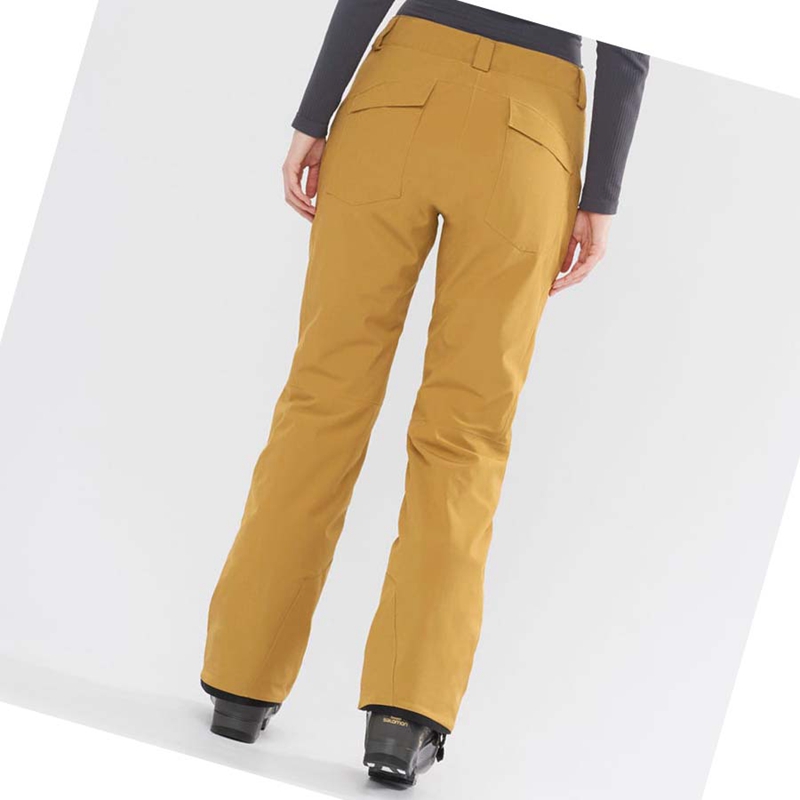 Yellow Salomon EDGE Women's Ski Pants | HGRYNLB-50