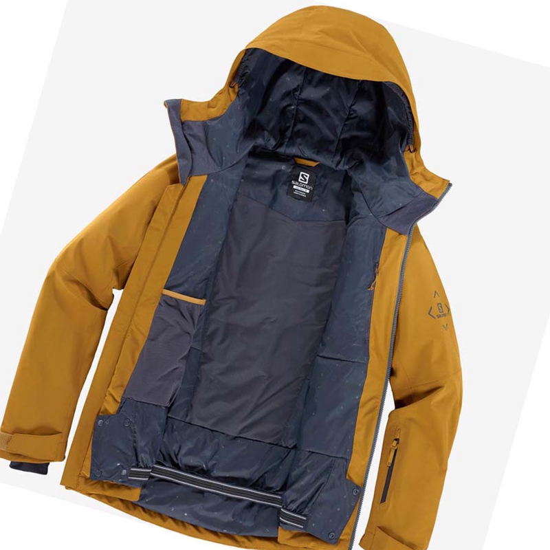 Yellow Salomon HIGHLAND Ski Men's Ski Jackets | XMZRVFN-24