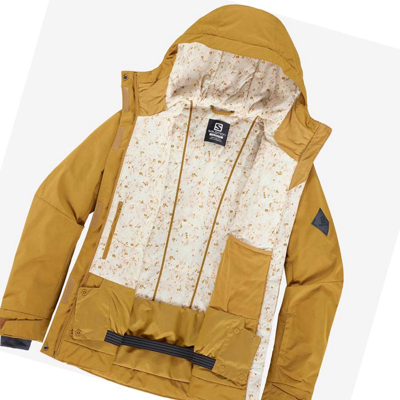 Yellow Salomon SNOW REBEL Women's Ski Jackets | LKRUFCO-40