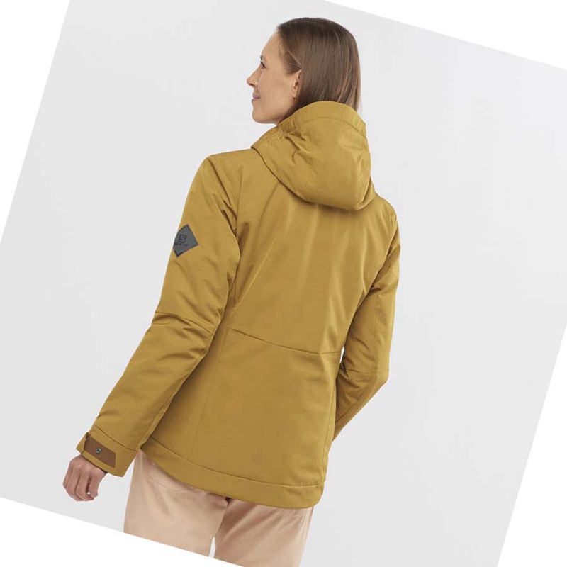 Yellow Salomon SNOW REBEL Women's Ski Jackets | LKRUFCO-40