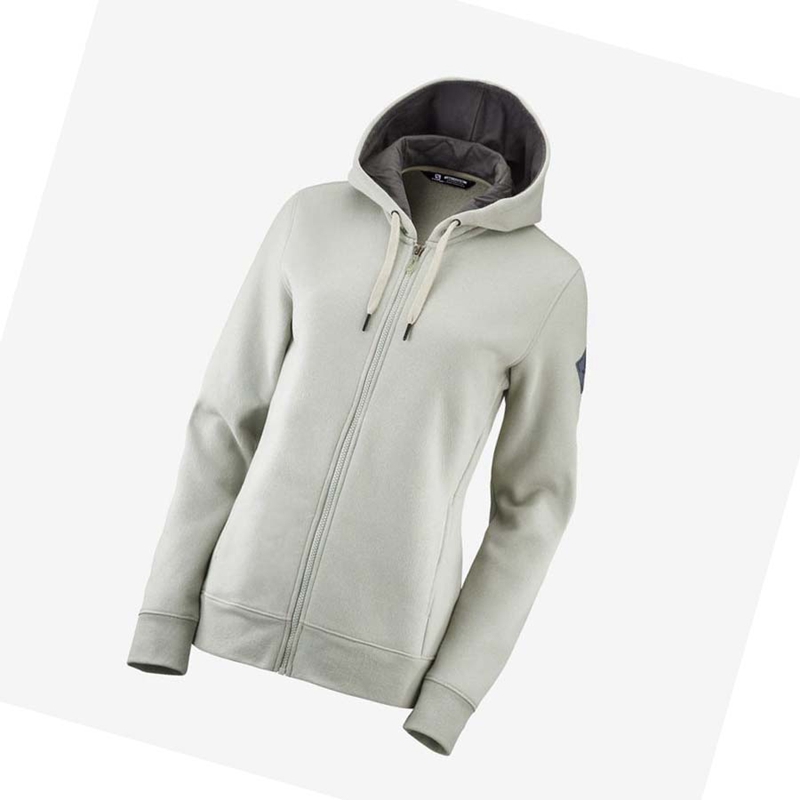 Beige Salomon ESSENTIAL WARM SALOMON Women's Hoodie | GLBSPIV-05