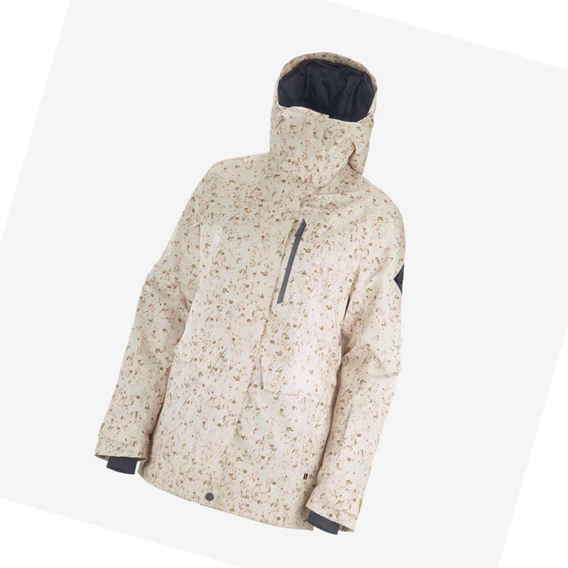 Beige Salomon STANCE CARGO Women's Ski Jackets | BKXHIEP-31