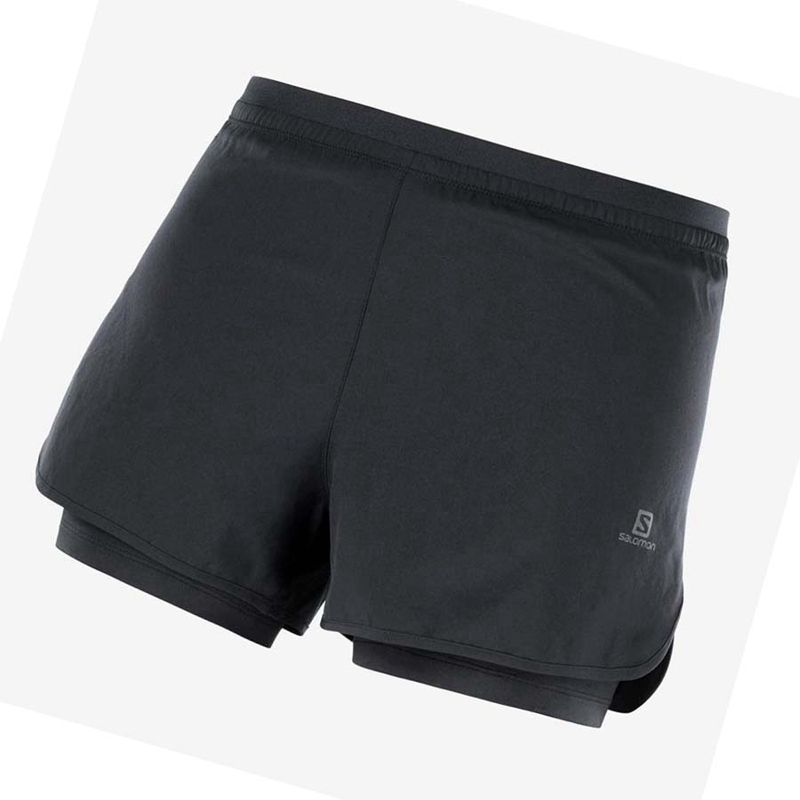 Black Salomon CROSS 2IN1 Women's Shorts | DWGXJRC-49