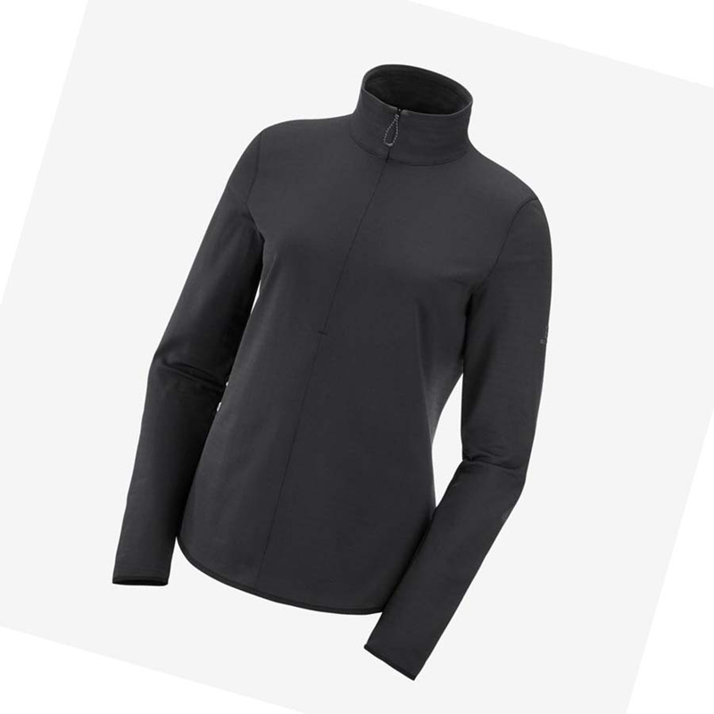 Black Salomon ESSENTIAL LIGHTWARM Women's Hoodie | REQCNWH-20