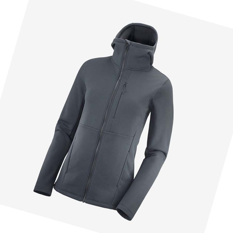 Black Salomon ESSENTIAL XWARM Women's Hoodie | DQTXOHN-01