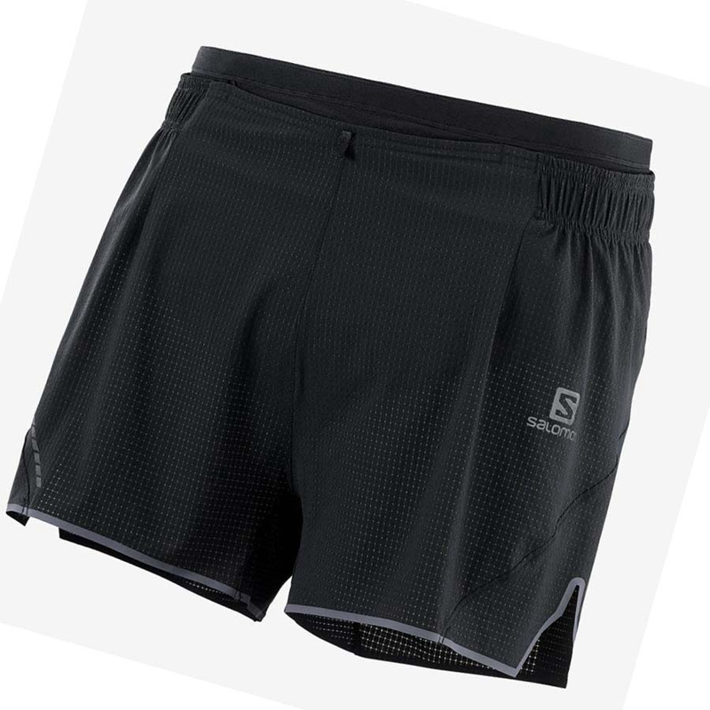 Black Salomon SENSE AERO 3'' Men's Shorts | KSBXILW-34