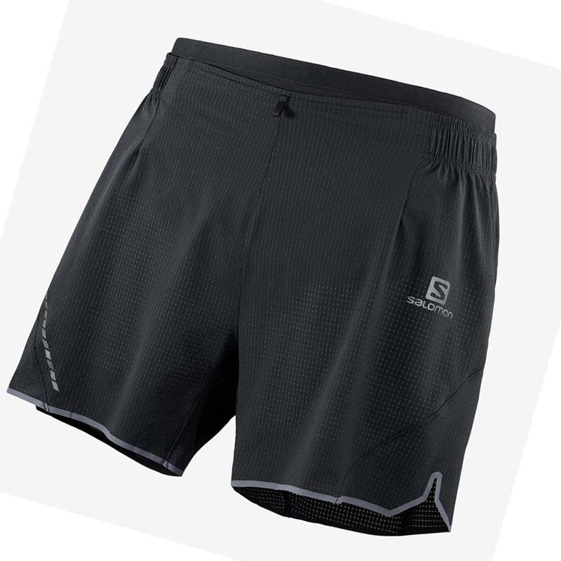 Black Salomon SENSE AERO 5'' Men's Shorts | OWJTEQF-67