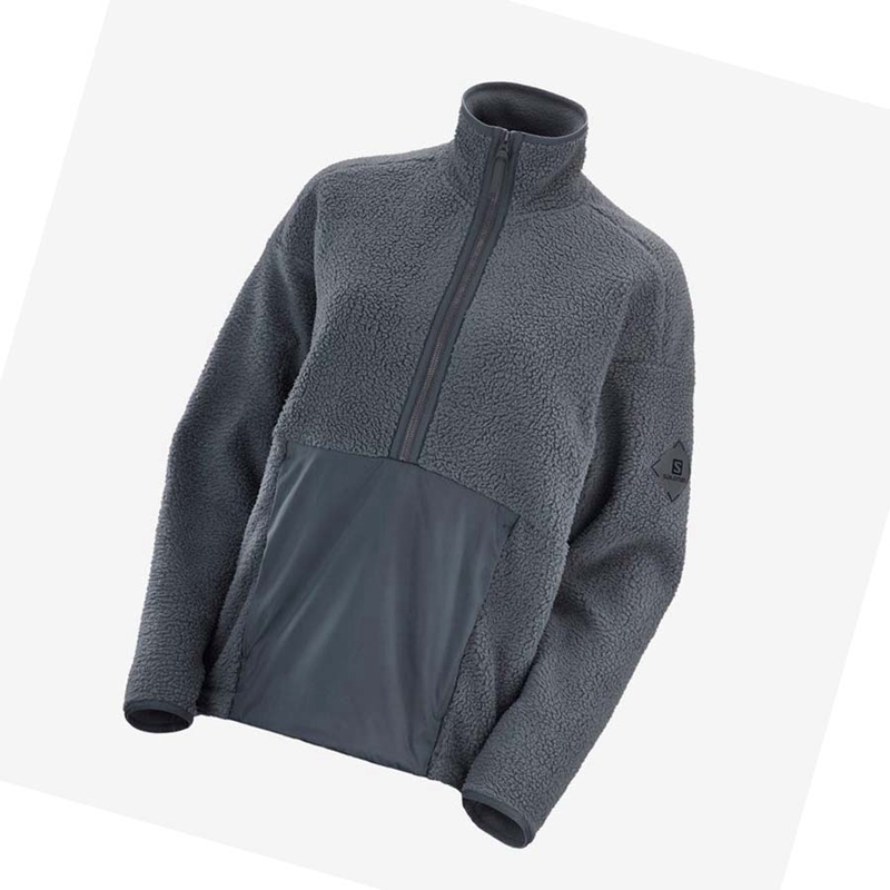 Black Salomon SNOWSHELTER TEDDY Women's Hoodie | HSOTQEM-60