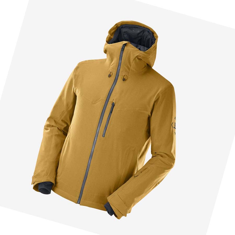 Brown Salomon UNTRACKED Men's Ski Jackets | FXGRWNL-49