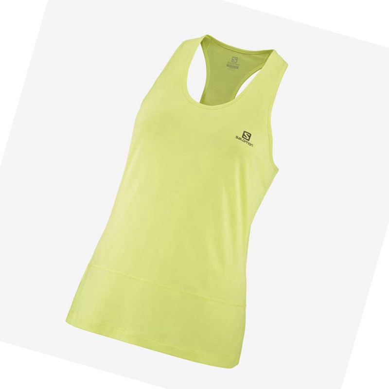 Green Salomon CROSS RUN Women's T Shirts | UNKDVMW-19