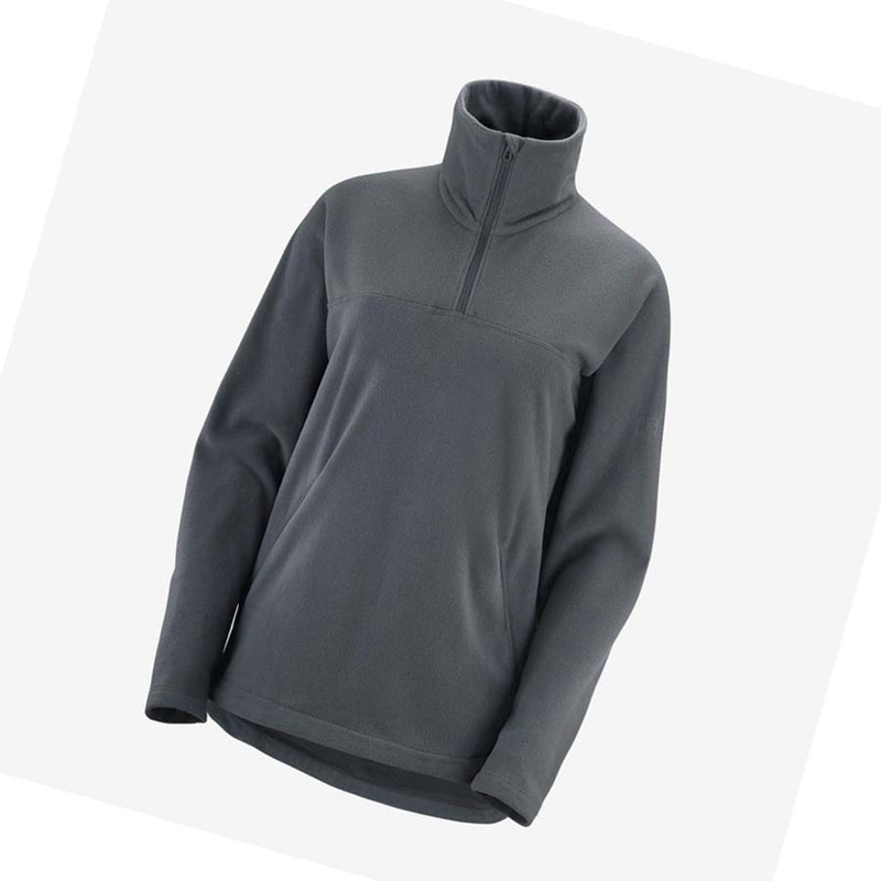 Grey Salomon ESSENTIAL COSY FLEECE Women's Hoodie | LUCVSYX-50