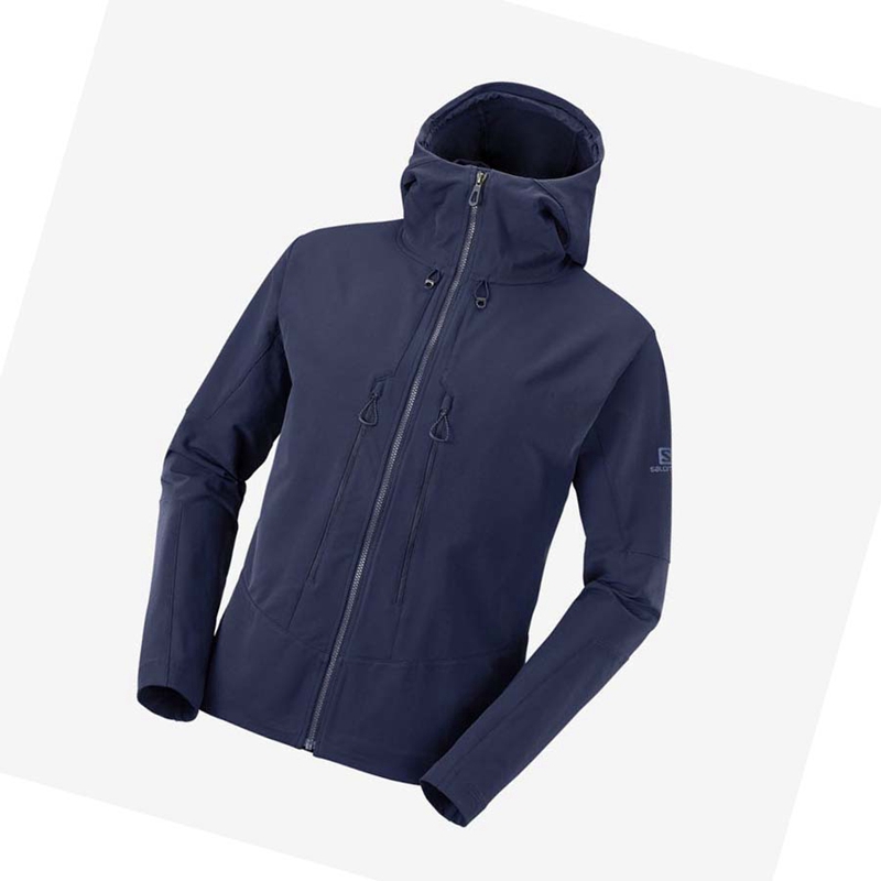 Navy Salomon OUTPEAK SOFTSHELL Men's Jackets | HRCLSZK-75