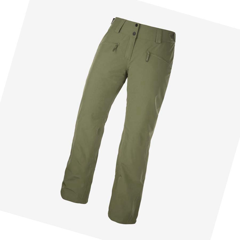 Olive Salomon EDGE Women's Ski Pants | ERTJCAK-69