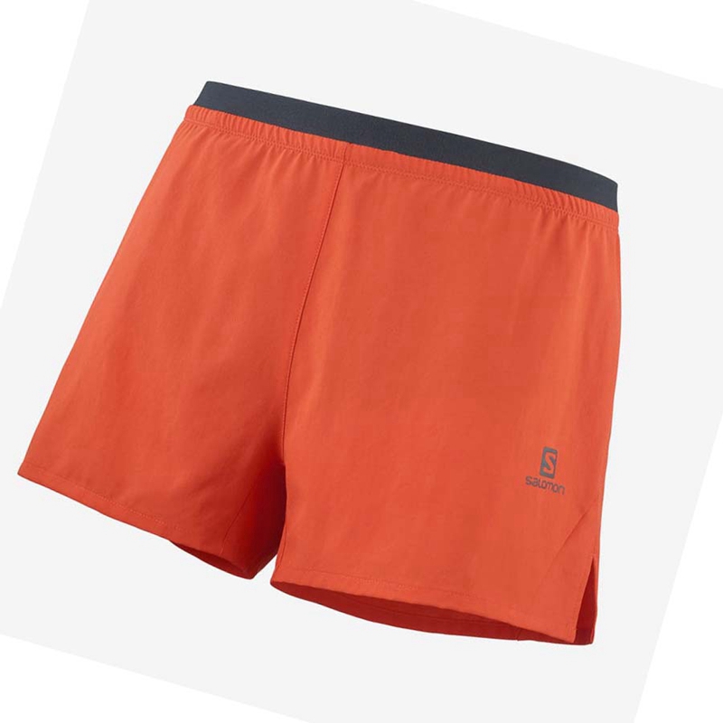 Orange Salomon CROSS 3'' Men's Shorts | LWQRDOP-12