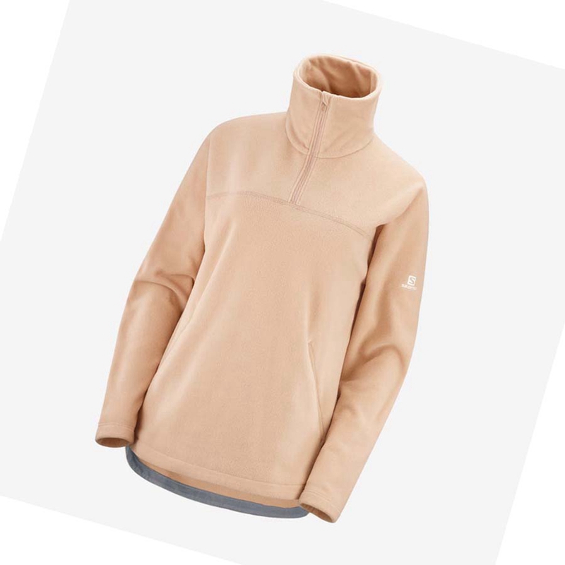 Pink Salomon ESSENTIAL COSY FLEECE Women's Hoodie | LAJUVTE-83