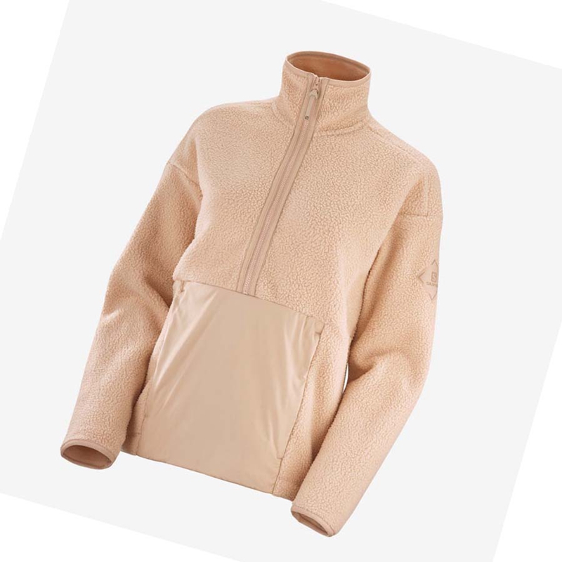 Pink Salomon SNOWSHELTER TEDDY Women's Hoodie | ZYVWAUK-68