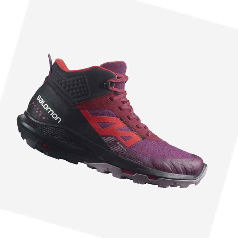 Purple Salomon WoOUTPULSE MID GORE-TEX Women's Hiking Shoes | BNRKOWC-78