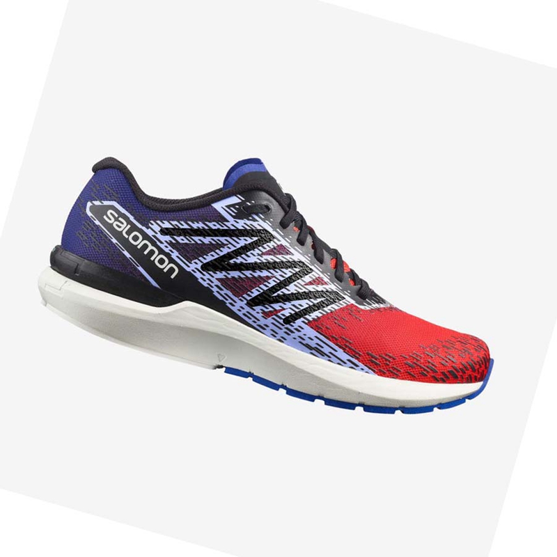 Red / Blue Salomon SONIC 5 BALANCE Men's Running Shoes | YVRTCOH-34