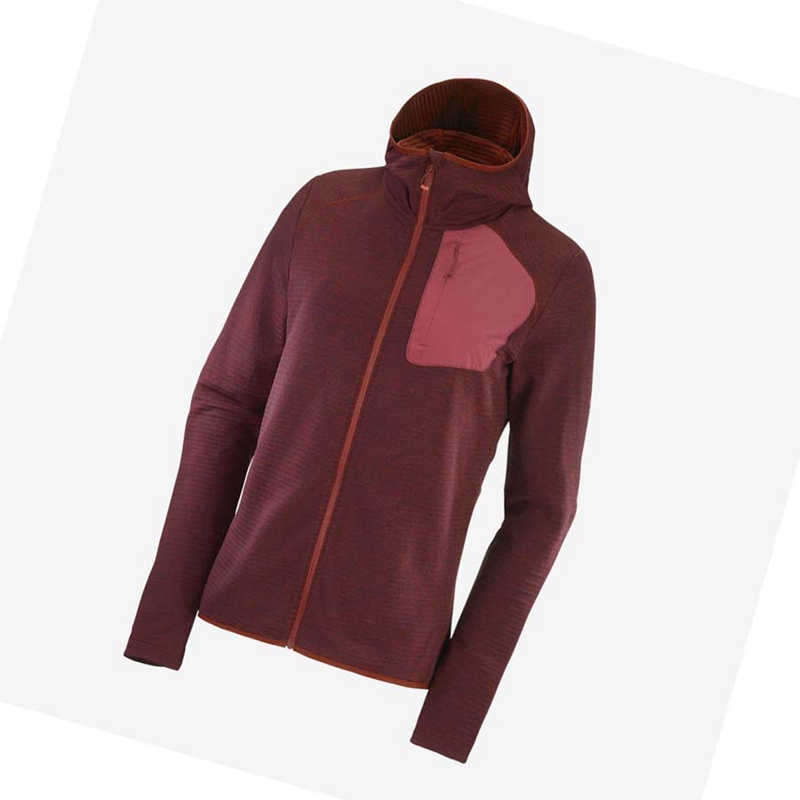 Red Salomon ESSENTIAL LIGHTWARM HOODED Women's Hoodie | RWVKZEG-31