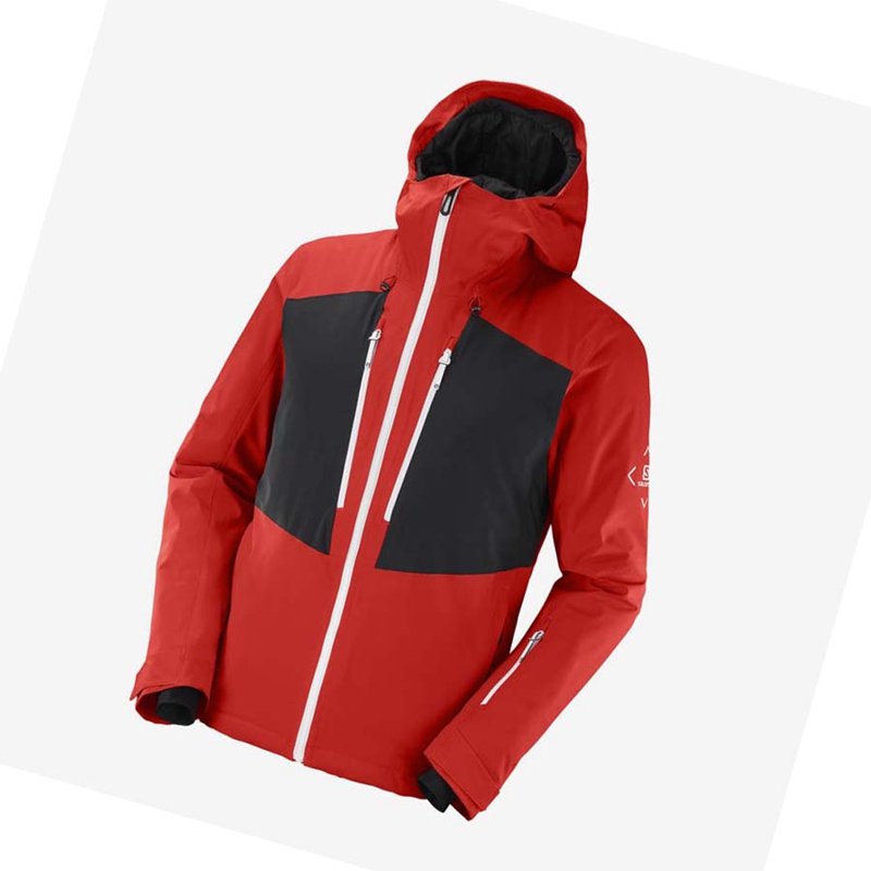 Red Salomon HIGHLAND Ski Men's Ski Jackets | SXJQYMZ-61