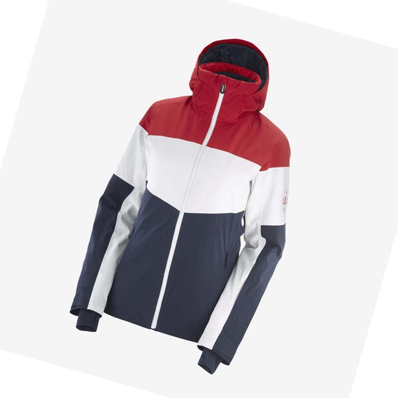 White Salomon SLALOM Women's Ski Jackets | LJKBXAD-60